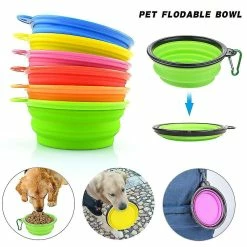 Unbrand Pet Dog Cat Feeding Bowls Pop Up Compact Voyage Silicone Dish Feeder Pliable