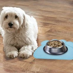Unbranded Dog Bowl Mat Paw Shape Silicone Tapis Antidérapant Lavable -nourriture pour chien boutique 369338774 max