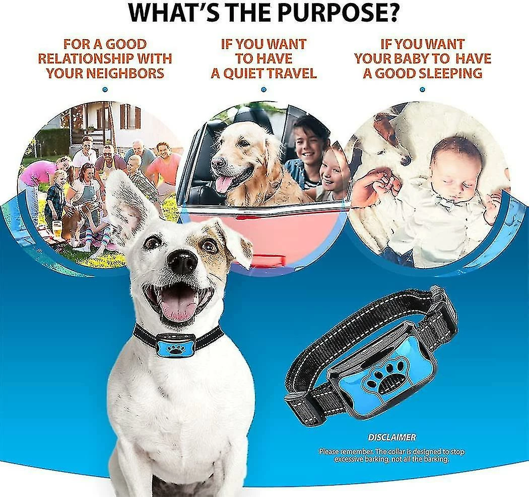 Pet Supply 3 In1 Anti Bark Dog Collar Dispositif D’aboiement Excessif Safe Harmless & Humane Anti-bark Training For Small Medium Large Size Breeds High Quality 2 Pet Supply 3 In1 Anti Bark Dog Collar Dispositif D’aboiement Excessif Safe Harmless & Humane Anti-bark Training For Small Medium Large Size Breeds High Quality – Image 2