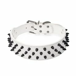 Unbranded Spiked Studded Pu Cuir Pet Dog Collar Bulldog Rivet Réglable Coffre-fort (1pcs-noir) -nourriture pour chien boutique 375969063 max