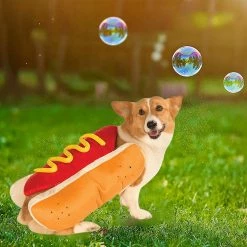 Ksalfye Hot Dog Pet Costume, Chaud Doux Mignon Fête Cosplay Costumes Pour Chiot Petits Chiens Animaux De Compagnie, Vêtements Pour Chiens -nourriture pour chien boutique 387423351 max