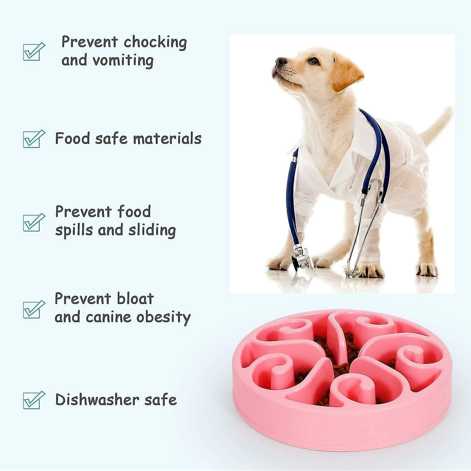 WOSAWE Slow Feeder Dog Bowl Antidérapant Non Toxique Fun Healthy Feeder No Choking Dog Food Water Bowl Pour Grands Moyens Petits Chiens Pet Couleur Noire 2 WOSAWE Slow Feeder Dog Bowl Antidérapant Non Toxique Fun Healthy Feeder No Choking Dog Food Water Bowl Pour Grands Moyens Petits Chiens Pet Couleur Noire – Image 2