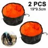 Unbranded 2pcs Imperméable à L’eau Voyage Dog Bowls Pet Bowls Bols Pliables