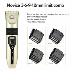Sevenprin Pet Dog Cat Tondeuses à Cheveux De Toilettage Sans Fil Avec 3-12 Mm Taille Comb Set Low Noise Hair Trimmer Rechargeable -nourriture pour chien boutique 389341725 max