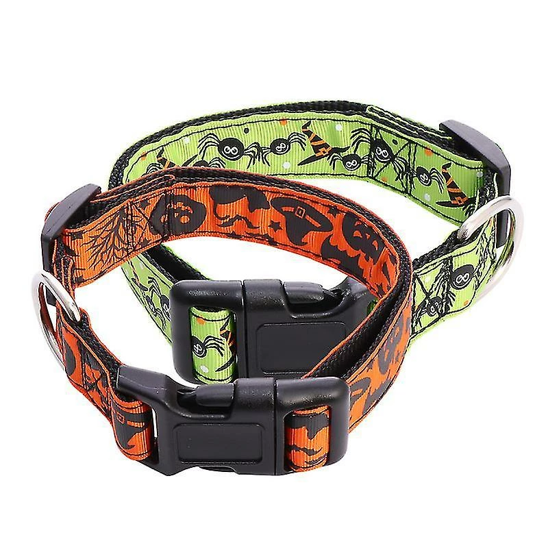 HSKMALL 17.5X4cm Assortiment Couleur Colliers Et Harnais Pour Animaux De Compagnie 2pcs Halloween Lovely Pet Collar Dog Supplies Pet Ne 2 HSKMALL 17.5X4cm Assortiment Couleur Colliers Et Harnais Pour Animaux De Compagnie 2pcs Halloween Lovely Pet Collar Dog Supplies Pet Ne – Image 2