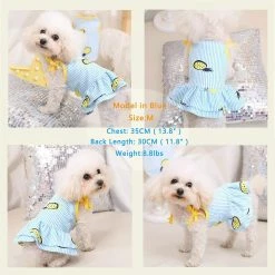 Ksalfye 2 Pack Dog Shirt Jupe Rayé Imprimé T-Shirts Coton Gilet Plissé Vêtements Chiot Vêtements D’été Mignon Fille Garçon Tops Doux Pet Vêtements Pour Petit Moi -nourriture pour chien boutique 397442891 max