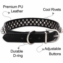 Giveuphesit Spike Rivet Rivet Dog Collar Réglable Pu Cuir Sangle Travel Bowl Cadeau 9 Giveuphesit Spike Rivet Rivet Dog Collar Réglable Pu Cuir Sangle Travel Bowl Cadeau -nourriture pour chien boutique 402082621 max