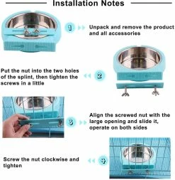 Aowear Crate Dog Bowl, Amovible En Acier Inoxydable Eau Aliment Feeder Bowls Cage Coop Cup Pour Chat Chiot Oiseau Animaux De Compagnie -nourriture pour chien boutique 402377189 max