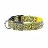 Aowear Leopard Led Réglable, Nuit Sécurité Nylon Lumineux Pet Dog Collier Yellow-xs: 28-38cm Aespa