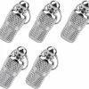 Ksalfye 5pcs Cat Id Tag Tube Anti-lost Address Tag For Dog Cat Pendentifs Personnalisé Cat Collar Address Holder Dog Collar Silver Id Tag Keychain