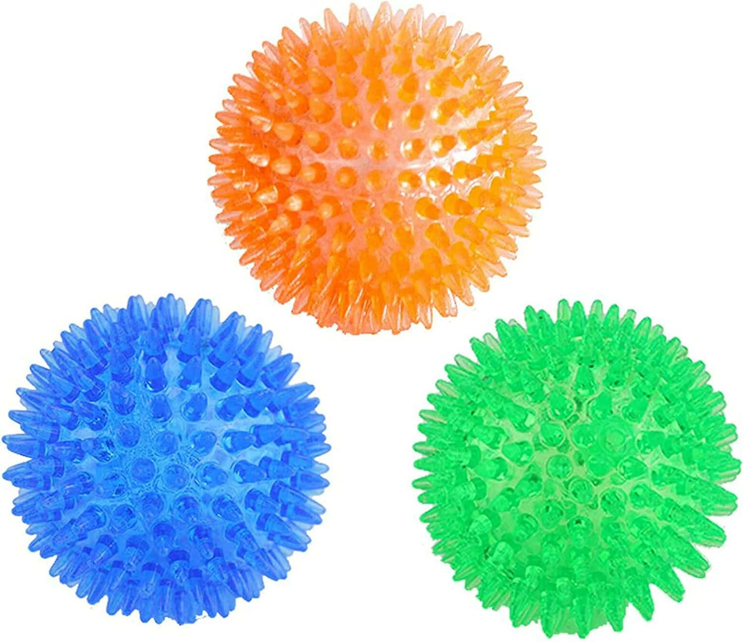 Ksalfye 3/6 Pcs Pet Squeaky Chewing Balls, Dog Soft Stab Balls Nettoyage Des Dents Toys Balls, Pour Petit Moyen Grand Chien Chien Cat Toys, Bleu / Orange / Vert 1 Ksalfye 3/6 Pcs Pet Squeaky Chewing Balls, Dog Soft Stab Balls Nettoyage Des Dents Toys Balls, Pour Petit Moyen Grand Chien Chien Cat Toys, Bleu / Orange / Vert