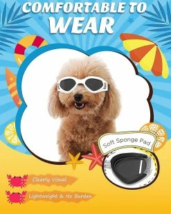 Unbranded Lunettes De Soleil Pour Petits Chiens Lunettes De Protection Uv Lunettes De Protection Des Yeux Avec Sangle Réglable Lunettes De Soleil Pliables Pour Animaux De Compagnie Lunettes De Soleil Imperméables Pour Chiens Lunettes De Soleil Pour Animaux De Compagnie Dog W -nourriture pour chien boutique 410107892 max