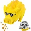 Unbranded Squeak Toy Chew Dog Pig Brosse à Dents Interactive Pour Animal De Taille Moyenne (jaune