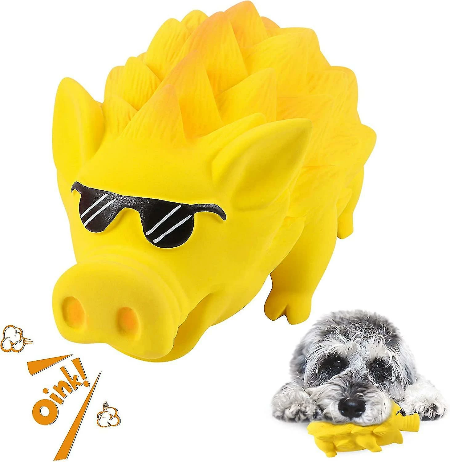 Unbranded Squeak Toy Chew Dog Pig Brosse à Dents Interactive Pour Animal De Taille Moyenne (jaune 1 Unbranded Squeak Toy Chew Dog Pig Brosse à Dents Interactive Pour Animal De Taille Moyenne (jaune