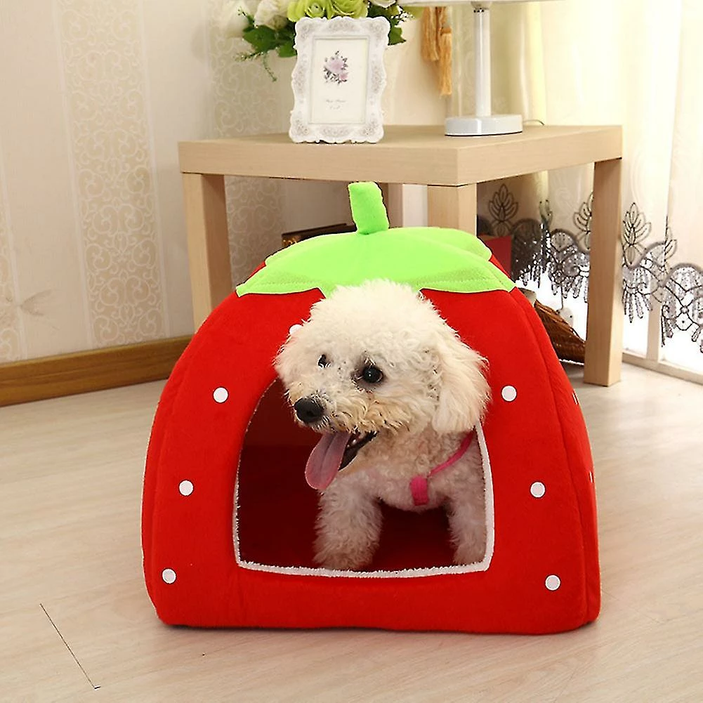 Rtopr Pet Dog Cat Puppy Cave House Coussin Home Bed Soft Mignon Lavable Forme De Fraise 2 Rtopr Pet Dog Cat Puppy Cave House Coussin Home Bed Soft Mignon Lavable Forme De Fraise – Image 2