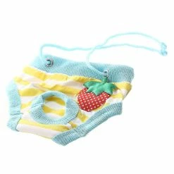 Unbranded Petite Femelle Pet Puppy Dog Clothes Diaper Pant Bleu + Jaune + Blanc S -nourriture pour chien boutique 423496654 max