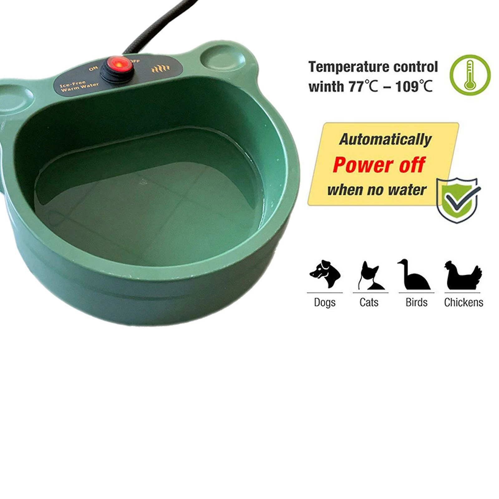 Favrison Chauffage De L’eau Dog Bowl Pet Heating Bowl Automatic Heat Preservation Water Bowl Température Non Réglable 3 Favrison Chauffage De L’eau Dog Bowl Pet Heating Bowl Automatic Heat Preservation Water Bowl Température Non Réglable – Image 3