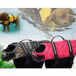 Unbranded Dog Life Vest Summer Printed Pet Life Jacket Dog Safety Clothes Dogs Swimwear Pets Safety Swimming Suit Ns2