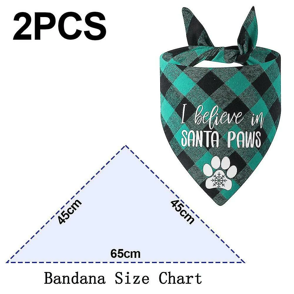 Unbranded 2 Pack Christmas Dog Plaid Bandana, Pet Dog Puppy Holiday Scarf, Adjustable Cute Dog Christmas Outfit 2 Unbranded 2 Pack Christmas Dog Plaid Bandana, Pet Dog Puppy Holiday Scarf, Adjustable Cute Dog Christmas Outfit – Image 2