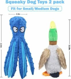 Baicccf Dog Squeaky Toys Octopus - Jouets Pour Chien En Peluche Froissés Pour Le Nettoyage Des Dents, Jouets à Mâcher Interactifs Durables Pour Chiens, Jouets Pour Chiens Mous Mignons Pour Petits Chiens Moyens, 2 P -nourriture pour chien boutique 449768656 max