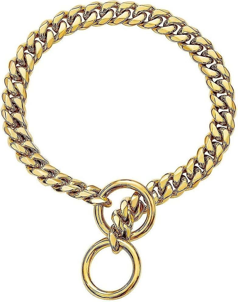 Wabjtam Gold Chain Cuban Link Dog Choke Collier Collier Pour Petit Moyen Grand Chien, Mignon Dressage Chien Collier 1 Wabjtam Gold Chain Cuban Link Dog Choke Collier Collier Pour Petit Moyen Grand Chien, Mignon Dressage Chien Collier