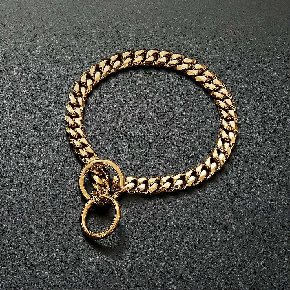 Wabjtam Gold Chain Cuban Link Dog Choke Collier Collier Pour Petit Moyen Grand Chien, Mignon Dressage Chien Collier 3 Wabjtam Gold Chain Cuban Link Dog Choke Collier Collier Pour Petit Moyen Grand Chien, Mignon Dressage Chien Collier – Image 3
