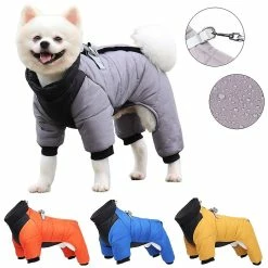 Hxetlv Vêtements D’hiver Pour Chiens Imperméables Manteau Pour Chien Avec Anneau D Vêtements Chauds Pour Animaux De Compagnie Pour Chiens Moyens Puppy Jacket Dog Coat Combinaison à Quatre Pattes