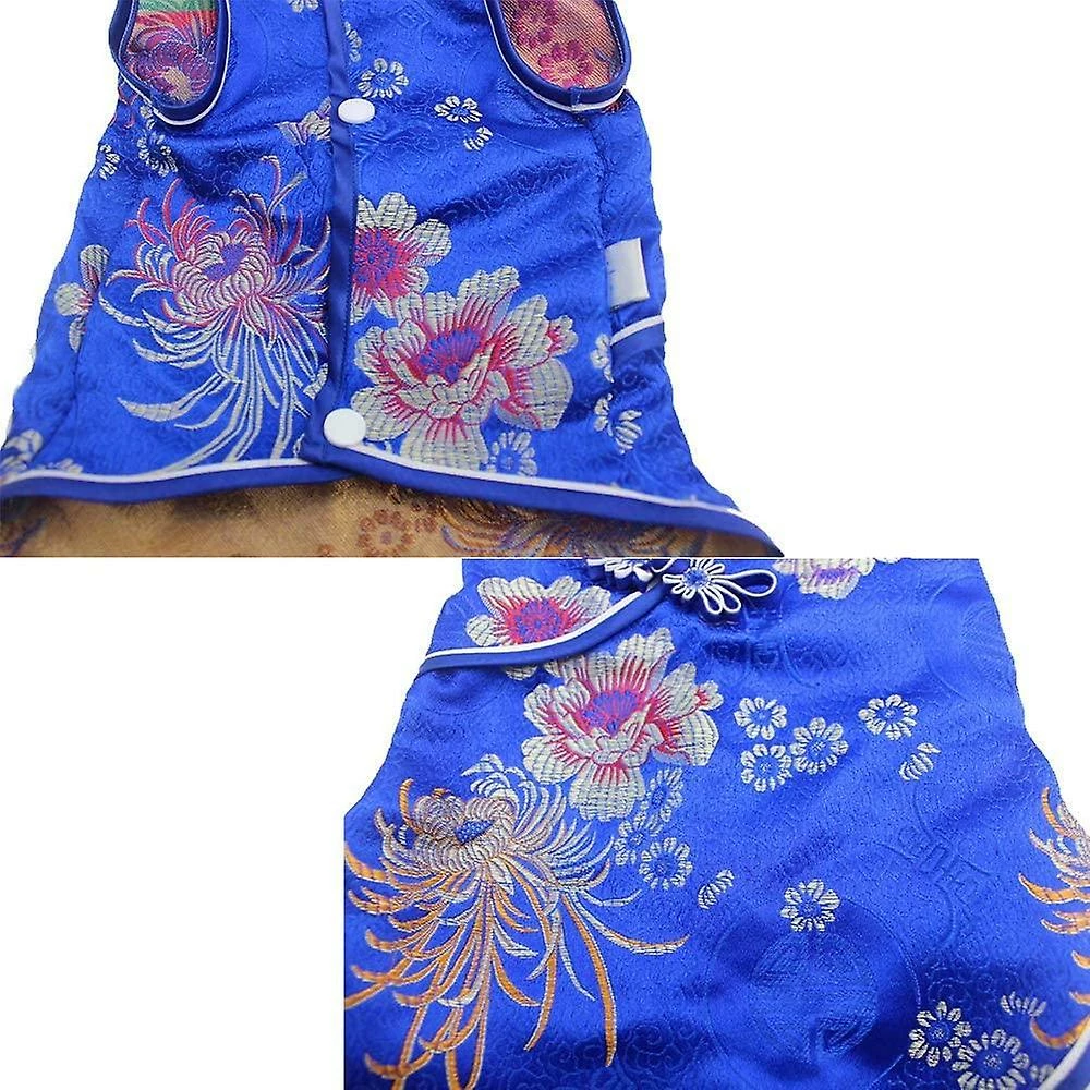 Giveuphesit Pet Costume Tang Suit Dog Cheongsam Satin Vêtements De Style Chinois Pour Chiens Pet Jupe Chiot Chats Robe 3 Giveuphesit Pet Costume Tang Suit Dog Cheongsam Satin Vêtements De Style Chinois Pour Chiens Pet Jupe Chiot Chats Robe – Image 3