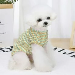 Unbranded Coloré Rayé Chien Tshirt Respirant Pet Vest Sleeveless Blue Dog S -nourriture pour chien boutique 480061521 max