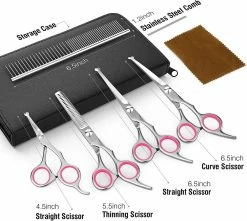 Tinor Dog Grooming Scissors, 5 Piece Titanium Coated Stainless Steel Pet Grooming Tool Set -nourriture pour chien boutique 480629768 max