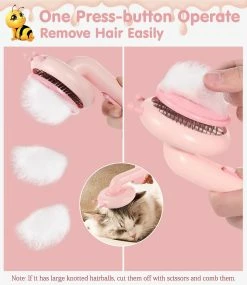 Yuzee Dog And Cat Brush, Self-cleaning Pet Brush, Long And Short Bristle, Chinchilla Grooming Brush With Ergonomic Handle And One Button Design - Pink 7 Yuzee Dog And Cat Brush, Self-cleaning Pet Brush, Long And Short Bristle, Chinchilla Grooming Brush With Ergonomic Handle And One Button Design - Pink -nourriture pour chien boutique 490174541 max