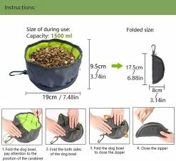 Yuzee Travel Bowl, 2 Pieces Collapsible Dog Bowl Travel Bowl Collapsible Dog Bowl Waterproof Fabric Portable With Carabiner And Zipper ((gray+blue)) 9 Yuzee Travel Bowl, 2 Pieces Collapsible Dog Bowl Travel Bowl Collapsible Dog Bowl Waterproof Fabric Portable With Carabiner And Zipper ((gray+blue)) -nourriture pour chien boutique 490175397 max