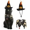Unbranded Pet Dog Cat Witch Hat Bandana Cosplay Prop Halloween Bat Fancy Dress Costume Outfit Wings Cat Costumes Photo Props Headwear