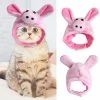 Guoguo Pet Halloween Pink Pig Hat Cat Dog Halloween Thanksgiving Headgear Costume Pet Cap Halloween Apparel For Cats Kitten Puppy Small Dogs