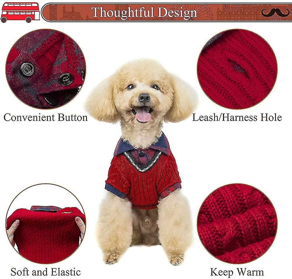 Redmiter Classic Dog Winter Jumpers - Soft Warm Dog Cold Weather Sweater Vêtements Tricotés 3 Redmiter Classic Dog Winter Jumpers - Soft Warm Dog Cold Weather Sweater Vêtements Tricotés – Image 3