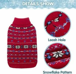 Redmiter Classique Snowflake Dog Jumper - Soft Thickening Dog Cat Sweater Coat Warm Apparel. Tricots -nourriture pour chien boutique 503820239 max