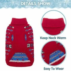 Redmiter Classique Snowflake Dog Jumper - Soft Thickening Dog Cat Sweater Coat Warm Apparel. Tricots -nourriture pour chien boutique 503820452 max