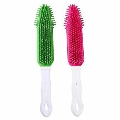Unbranded 2pcs Hollow-out Pet Silicone Comb Pet Cleaning Peign Dog Hair Removal Peign Brosse à Poils D’animaux De Compagnie (vert Et Rose)