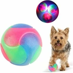Wonderful 3 Pcs Clignotant Balle Élastique Dog Ball Glow In The Dark Jouet Interactif Pour Chiot Chat Chien