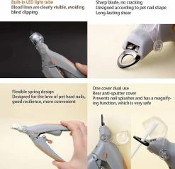 Unbranded Led Light Anti-blood Position Manucure Fournit Cat Dog Nail Clippers -nourriture pour chien boutique 507659334 max