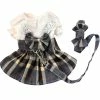 Giveuphesit Robe De Chien Avec Laisse De Chien, Robes De Chien Pour Petits Chiens Puppy Cat Dress Summer Dog Bowknot Skirts Cowboy Dentelle à Carreaux