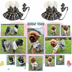 Giveuphesit Robe De Chien Avec Laisse De Chien, Robes De Chien Pour Petits Chiens Puppy Cat Dress Summer Dog Bowknot Skirts Cowboy Dentelle à Carreaux -nourriture pour chien boutique 509709593 max
