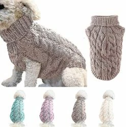 Aowear Pet Sweaters Dog Turtleneck Pulls Tricotés Pulls Chauds Tricots Outwear Froid