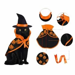 Mike Pet Cats Vêtements Cosplay Costume Robe Halloween Pet Cape Hat Set Cat Dog Costume Dress Up Photo Props Animaux De Compagnie Produits Accessoires