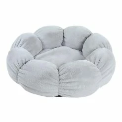 Unbranded 40cm Cute Pet Kennel Round Cute Cat Winter Plush Cat Kennel Universal Dog Kennel For All Seasons Grey F