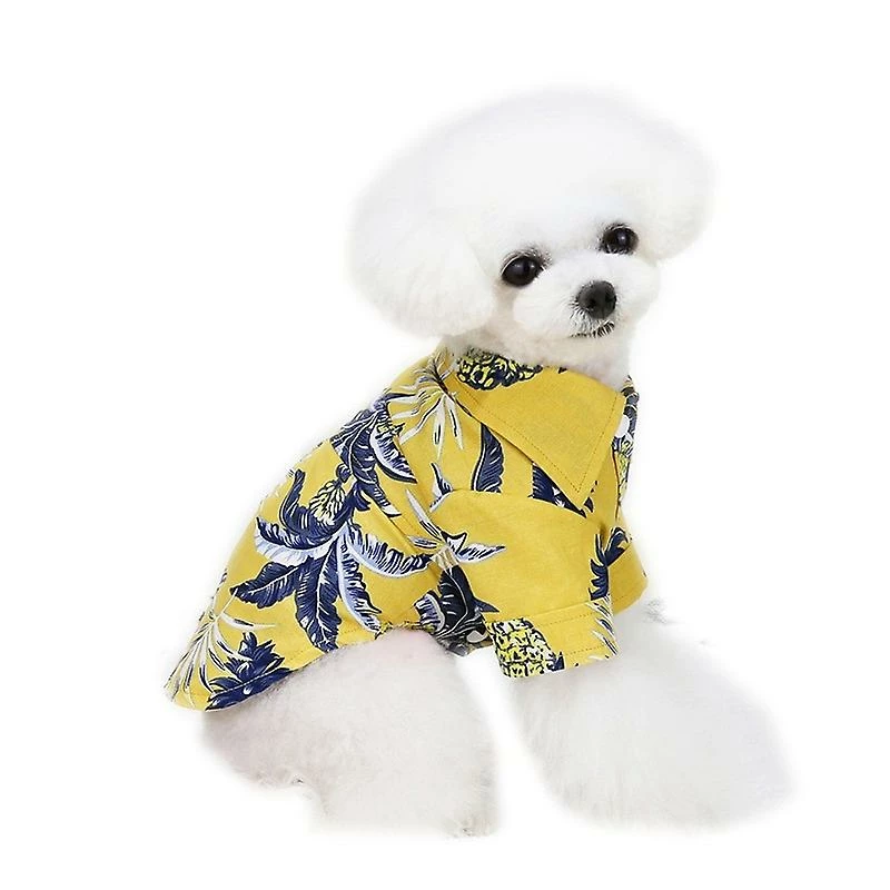 Rion New Summer Pet Dog Clothes Hawaiian Style Leaf Printed Beach Shirts For Puppy Small Large Cat Dog Chihuahua Costume Pet Clothing 4-pink Coconut Tree 3 Rion New Summer Pet Dog Clothes Hawaiian Style Leaf Printed Beach Shirts For Puppy Small Large Cat Dog Chihuahua Costume Pet Clothing 4-pink Coconut Tree – Image 3