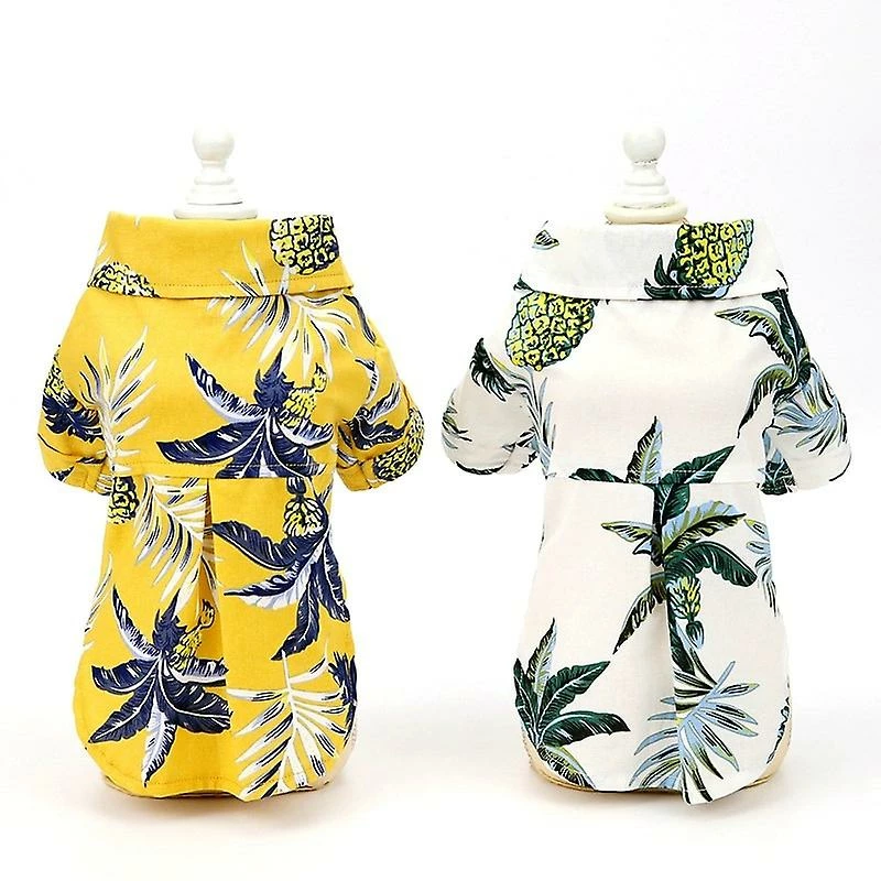 Rion New Summer Pet Dog Clothes Hawaiian Style Leaf Printed Beach Shirts For Puppy Small Large Cat Dog Chihuahua Costume Pet Clothing 4-pink Coconut Tree 4 Rion New Summer Pet Dog Clothes Hawaiian Style Leaf Printed Beach Shirts For Puppy Small Large Cat Dog Chihuahua Costume Pet Clothing 4-pink Coconut Tree – Image 4