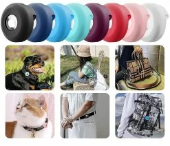 AFFINEST Airtag Dog Collar Holder [2 Pack] Silicone Imperméable à L’eau Air Tag Cat Collar Cover, Anti-perte Locator Case Pour Apple Airtags Compatible Avec Pe -nourriture pour chien boutique 517859777 max