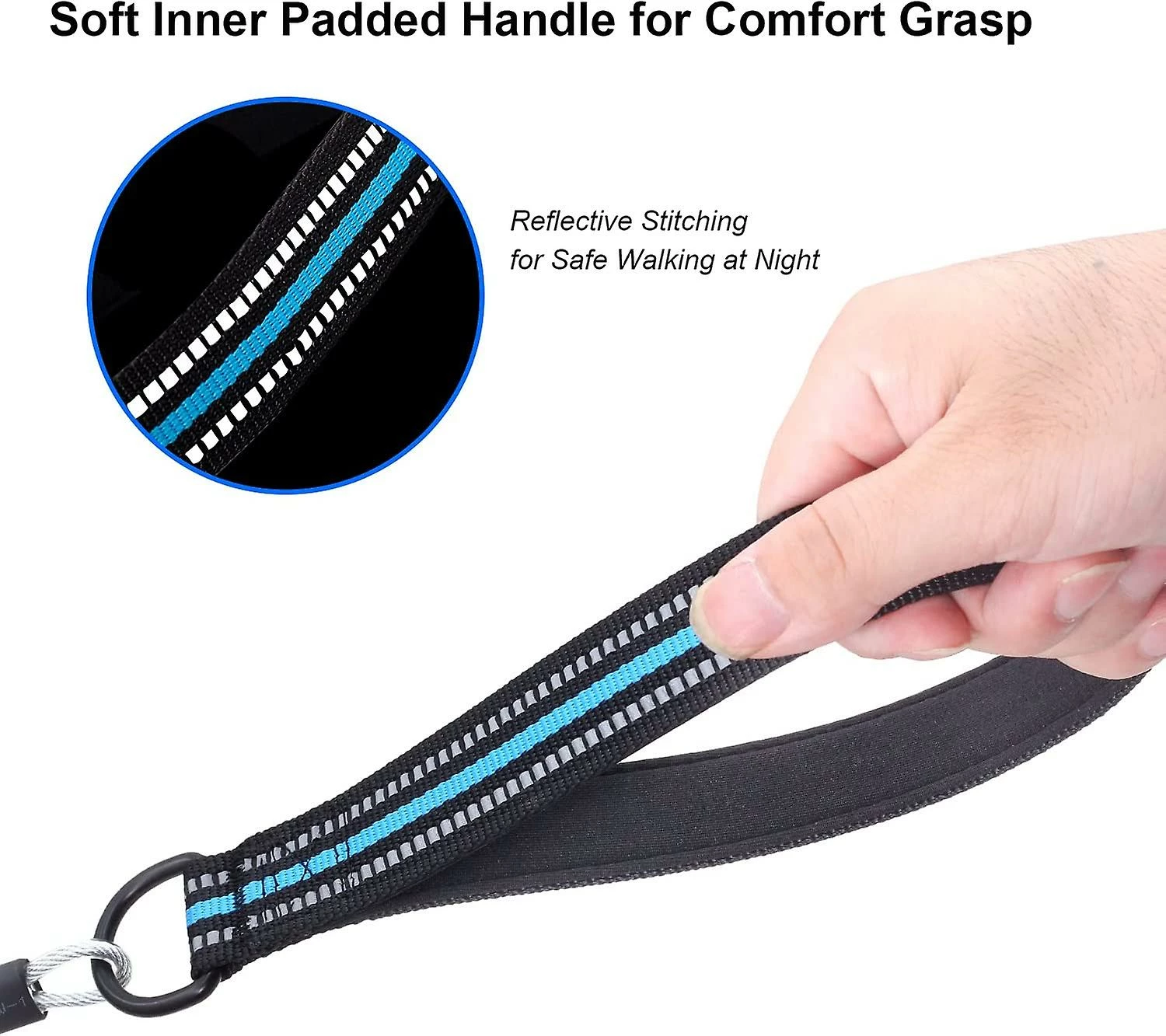 DEWENWILS Dww-dog Chew Leash Avec Poignée Rembourrée, Câble Métallique Pour Petits, Moyens Et Grands Chiens (bleu) 3 DEWENWILS Dww-dog Chew Leash Avec Poignée Rembourrée, Câble Métallique Pour Petits, Moyens Et Grands Chiens (bleu) – Image 3