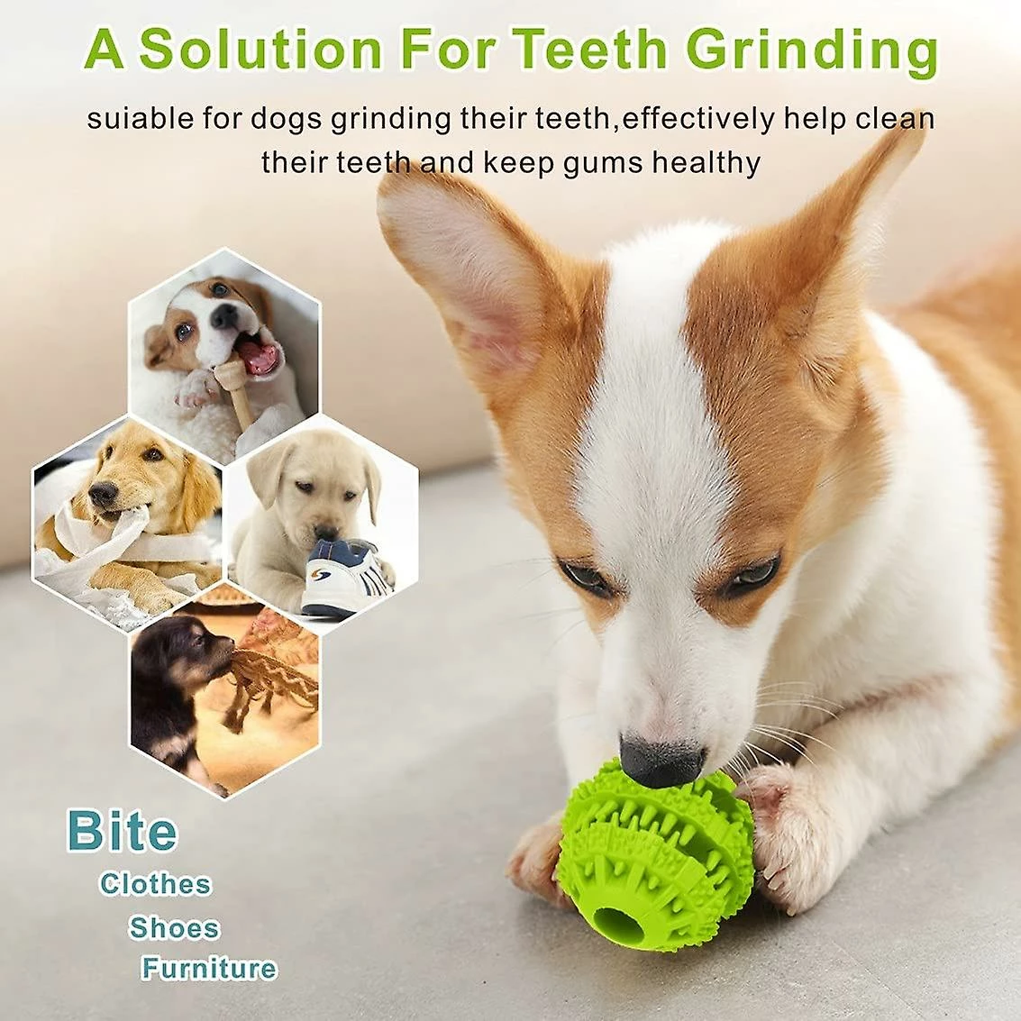 Unbranded Dog Toy Ball, Non-toxic Anti-bite Dog Chew Ball Food Snack Feeder Teeth Cleaning Practice 3 Unbranded Dog Toy Ball, Non-toxic Anti-bite Dog Chew Ball Food Snack Feeder Teeth Cleaning Practice – Image 3